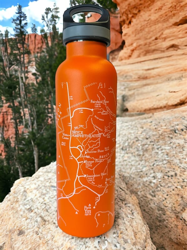 Bryce Canyon National Park Map Insulated Water Bottle