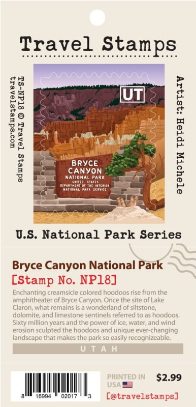 Travel Stamp - Bryce Canyon Entrance Sign Edition