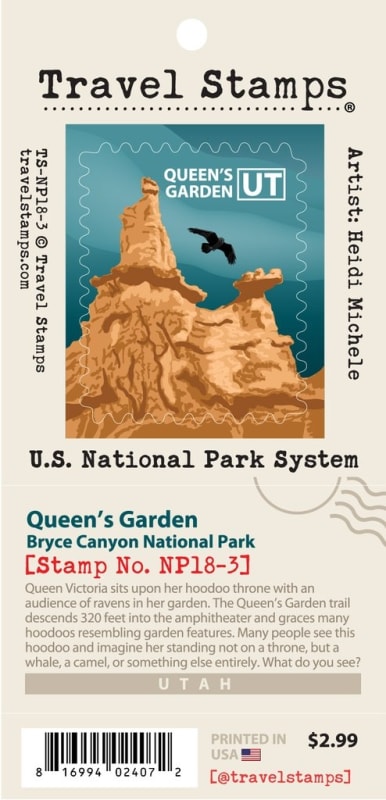 Travel Stamp - Bryce Canyon Queen's Garden