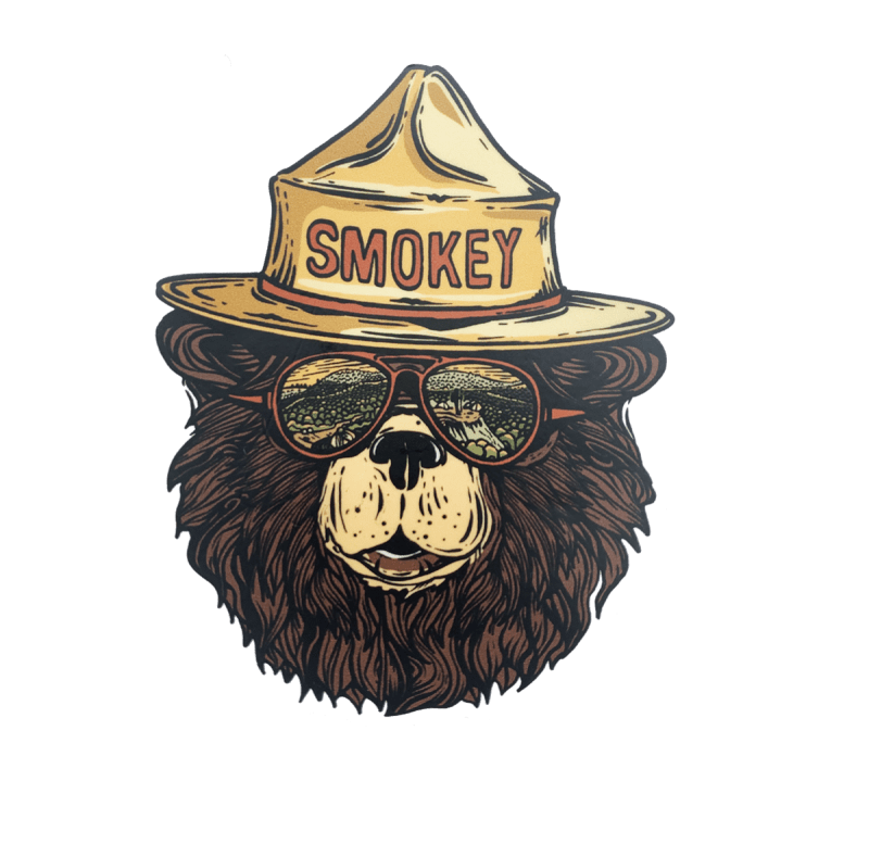 Smokey Bear Groovy Glasses Sticker
