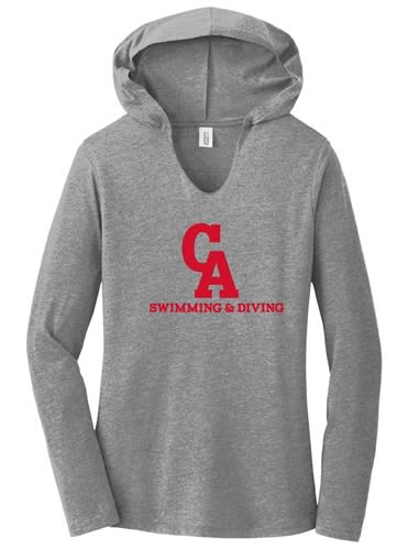 DISTRICT MADE TRI-BLEND JERSEY HOODED TEE - LADIES