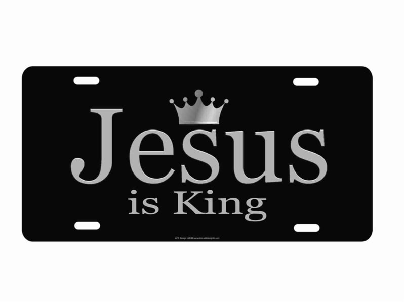 Jesus is king novelty license plate decorative vanity aluminum sign
