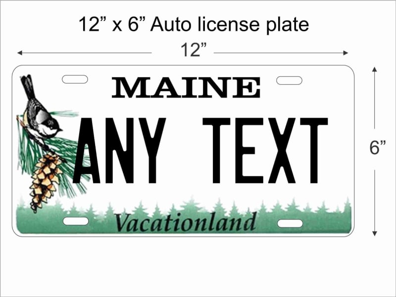 Maine state License Plate personalized with your design custom vanity Decorative plate