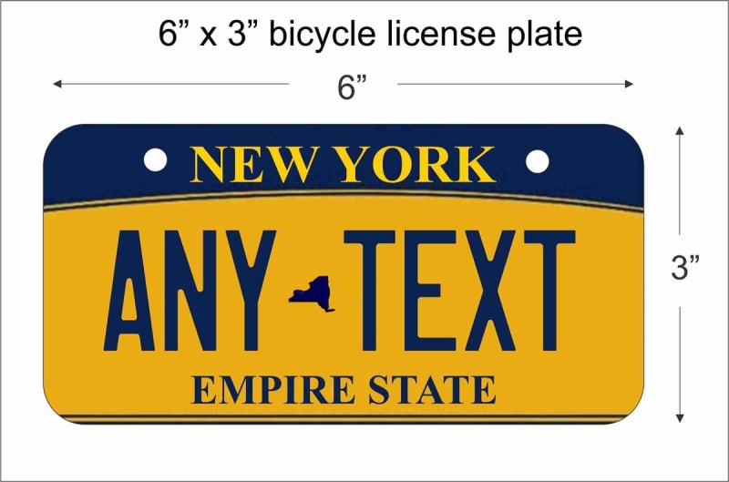 New York empire state Mini License Plate for Bicycles