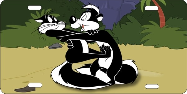 Pepe le Pew custom car tag Custom License Plates, Personalized License Plates, Decorative License Plates, Front License Plates, Car Tags, airbrush
