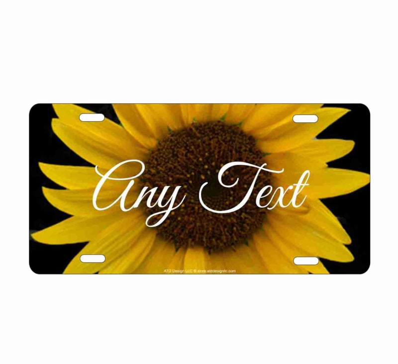 colorful Sunflower personalized novelty front license plate Decorative Vanity car tag
