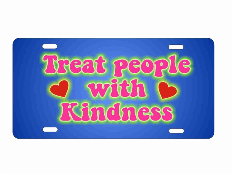 Treat people with kindness Hippie art novelty license plate decorative vanity aluminum sign