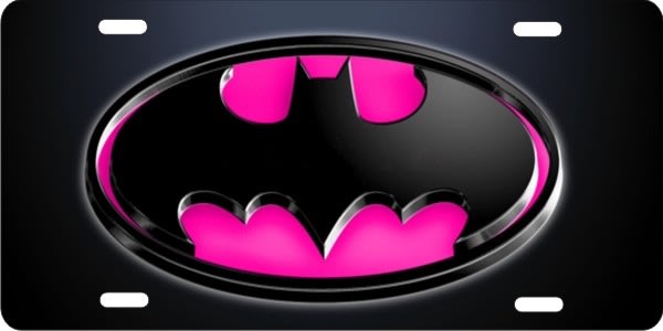 novelty license plate Batman Batmobile pink
