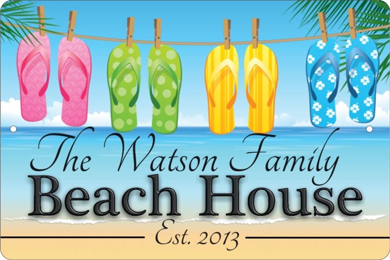 Beach House personalized aluminum sign