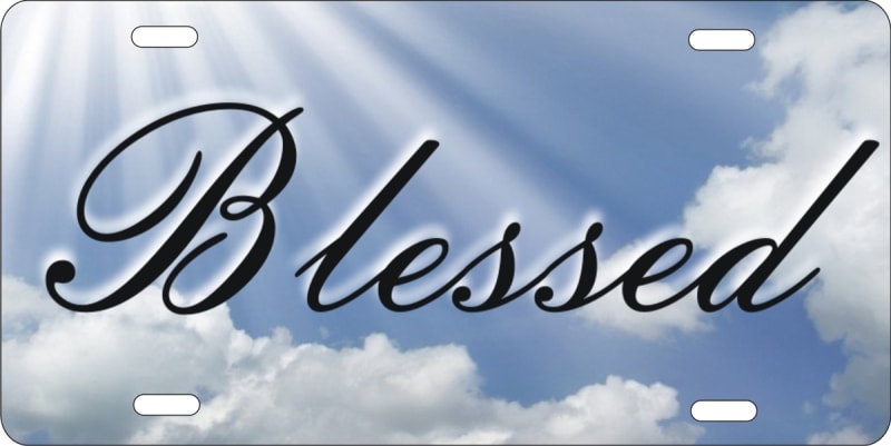 blessed custom car tag