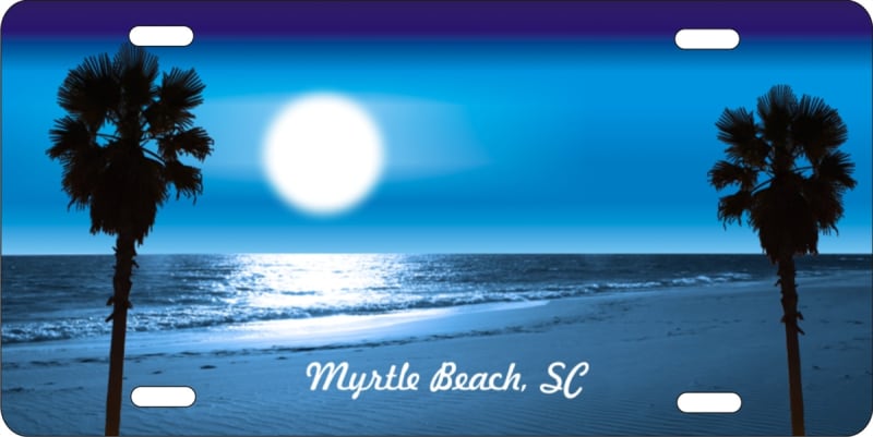 custom beach scene license plate
