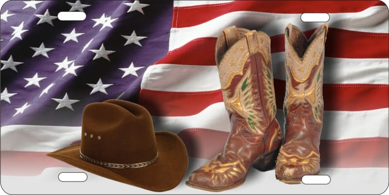 Cowgirl custom car tag