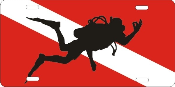 diver down flag with scuba diver personalized novelty front license plate Decorative vanity car tag