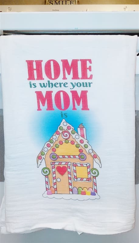 Home is where your mom is Flour Sack Kitchen Towel great as a Holiday, Christmas Gift