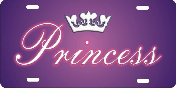 Princess custom car tag Custom License Plates, Personalized License Plates, Decorative License Plates, Front License Plates, Car Tags, airbrush