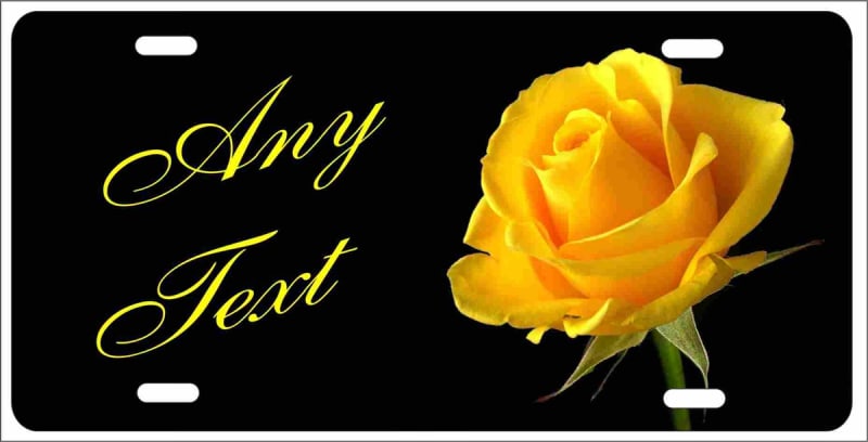Yellow rose personalized novelty front license plate decorative vanity front car tag