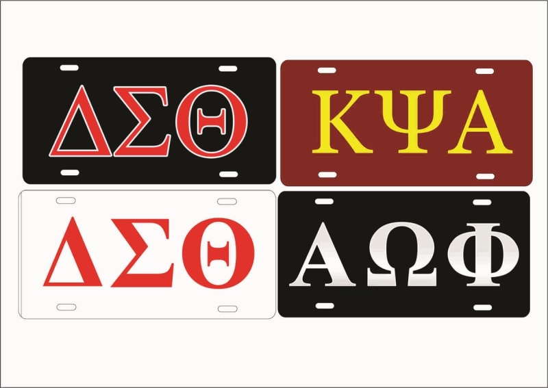 College fraternities and sororities Personalized Custom Novelty front License Plate Decorative Vanity Car Tag