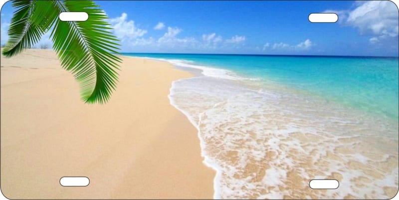 Tropical Beach scene personalized novelty license plate Custom License Plates, Personalized License Plates, Decorative License Plates, Front License Plates, Car Tags, airbrush