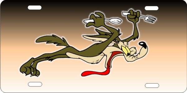 wile e coyote custom car tag Custom License Plates, Personalized License Plates, Decorative License Plates, Front License Plates, Car Tags, airbrush