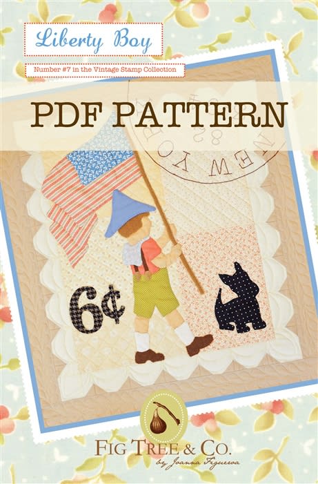 A vintage "stamp" wall hanging complete with an embroidered postmark.