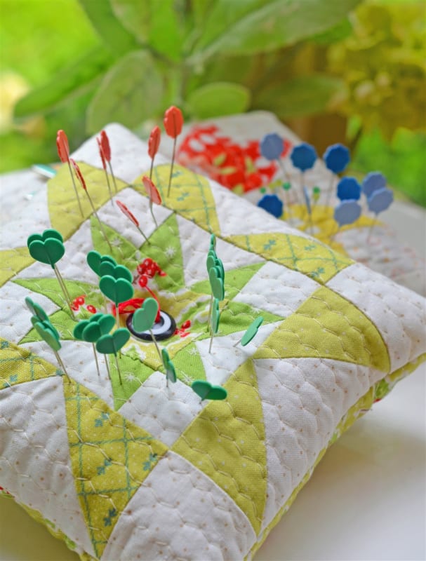Flower Head Pin Trio: Coral, Blue and Green!