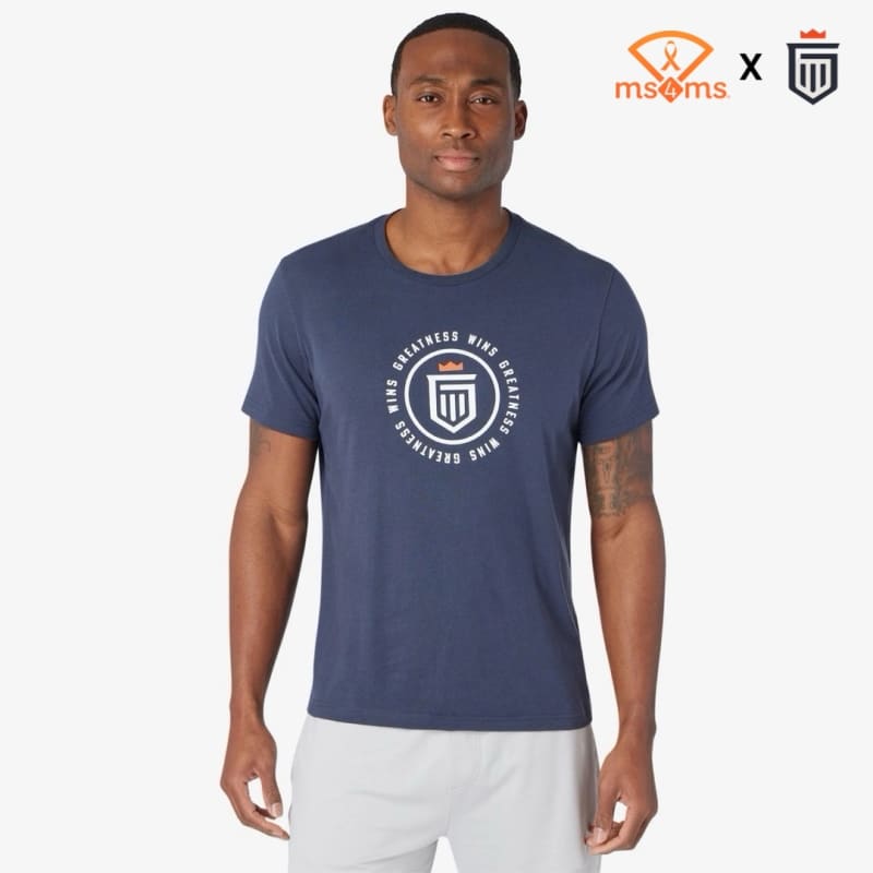 Greatness Wins X MS4MS Badge Graphic Navy Tee