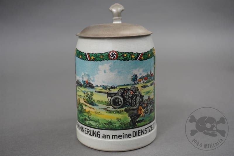 Original Third Reich "In Memory of My Service" PAK Crew Beer Stein