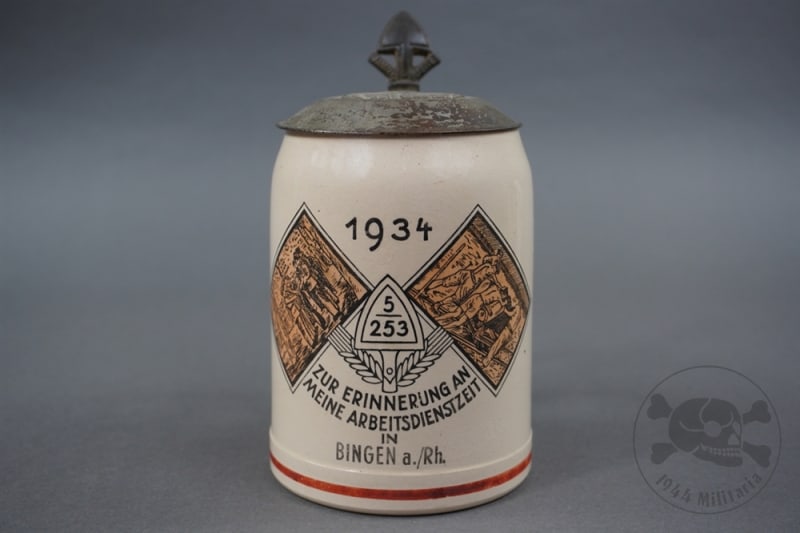 Original Third Reich 1934 RAD Zur Meine Erinnerung Arbeitsdienstzeit Beer Stein