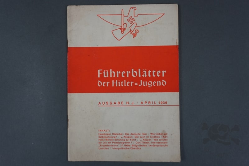 Original German Pre-WWII 1936 â€œFÃ¼hrerblÃ¤tter der H-Jugendâ€ HJ Leadership Training Magazine With AH Photograph
