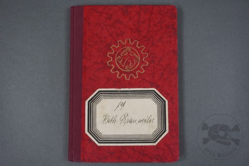 Original German WWII DAF (Deutsche Arbeitsfront) Membership Book 1935â€“1944