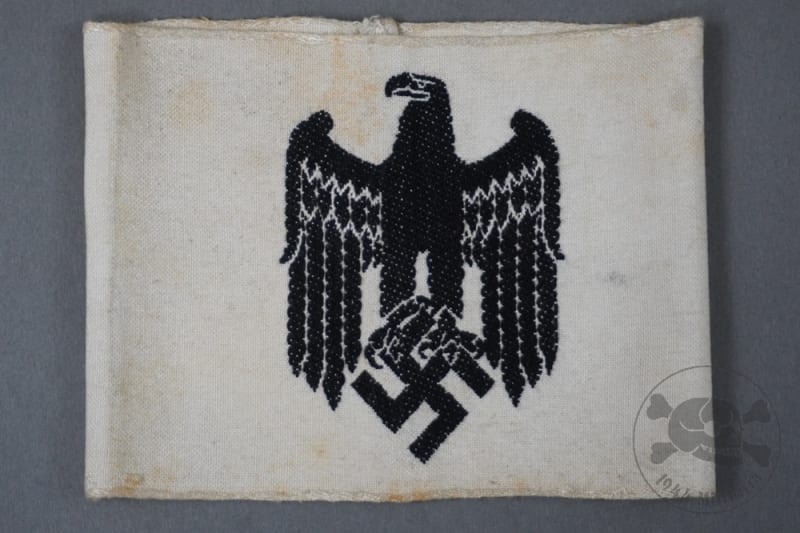 Original German WWII Heer Recruiting / Military Police Style Armband â€“ Woven Eagle