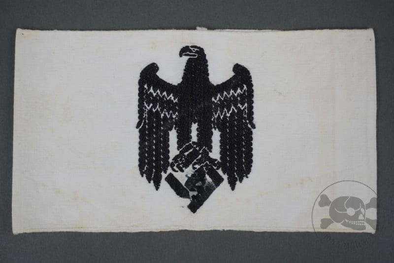 Original German WWII Heer Recruiting / Military Police Style Armband â€“ Woven Eagle