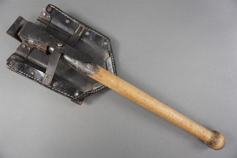 Original German WWII Folding Shovel With Second Model Presstoff