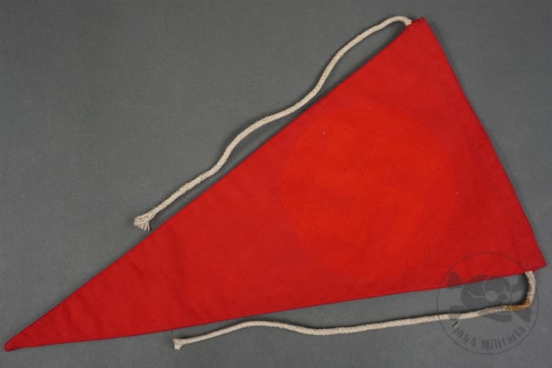 Original German Pre-WWII Ex-NSDAP Double-Sided Pennant 12" x 7"