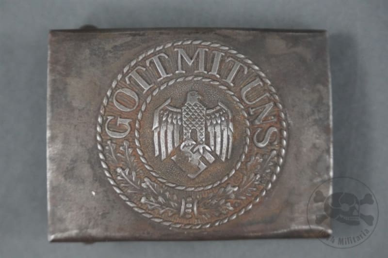 Original German WWII Heer (Army) EM/NCO Steel Belt Buckle by Josef Feix & SÃ¶hne