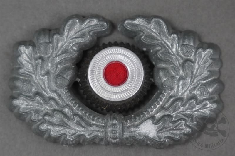 Original German WWII Heer Visor Cap Aluminum Wreath And Cockade