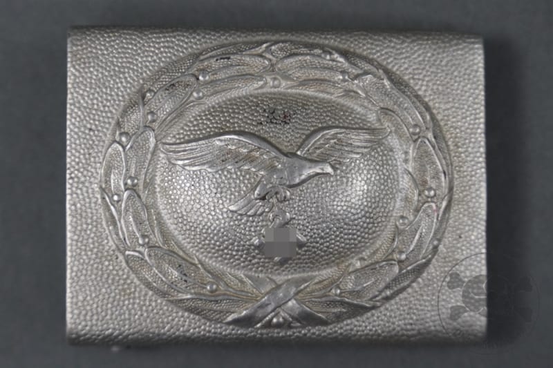 Original German WWII Aluminum Luftwaffe 2nd Model Belt Buckle By Hermann Aurich