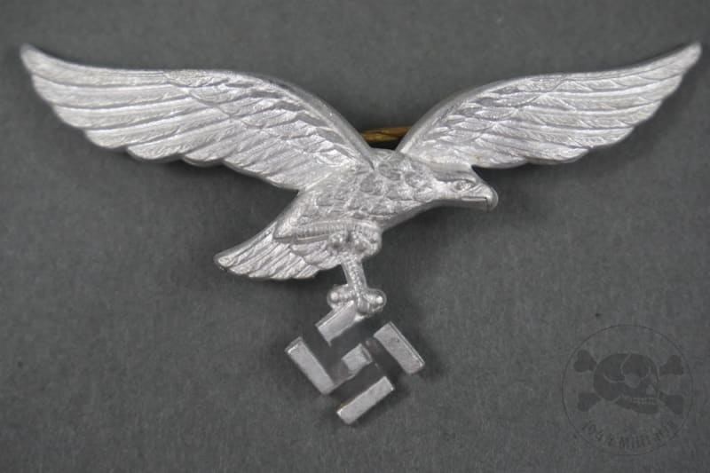 Original German WWII Aluminum 2nd Model Luftwaffe Visor Cap Eagle Original German WWII Aluminum 2nd Model Luftwaffe Visor Cap Eagle