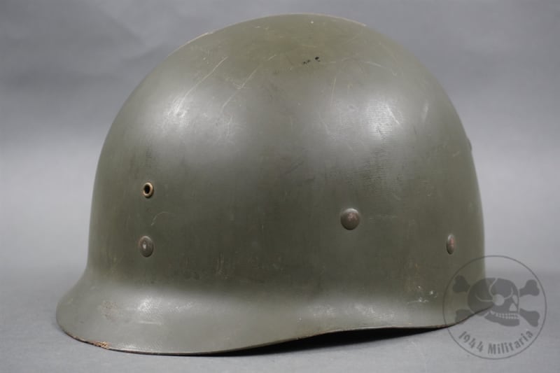 Rare! Original U.S. WWII Early St. Clair Low Pressure M1 Helmet Liner With Green Painted Interior & White Rayon Suspension