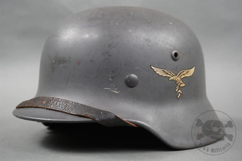 Original German WWII M35 Double Decal Luftwaffe Helmet Q66