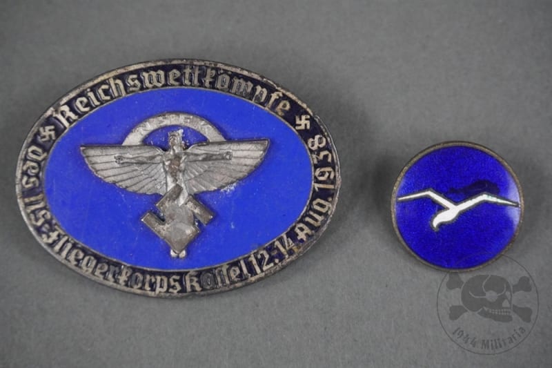Original German WWII National Socialist Flyers Corps (NSFK) Badge Grouping