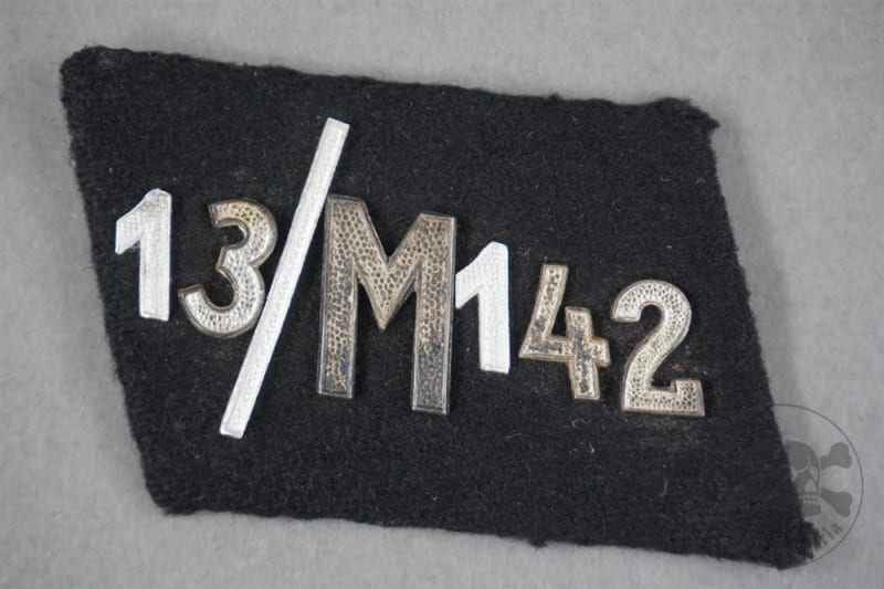 Original Third Reich NSKK Collar Tab For 13th Sturm, Motorstandarte 142