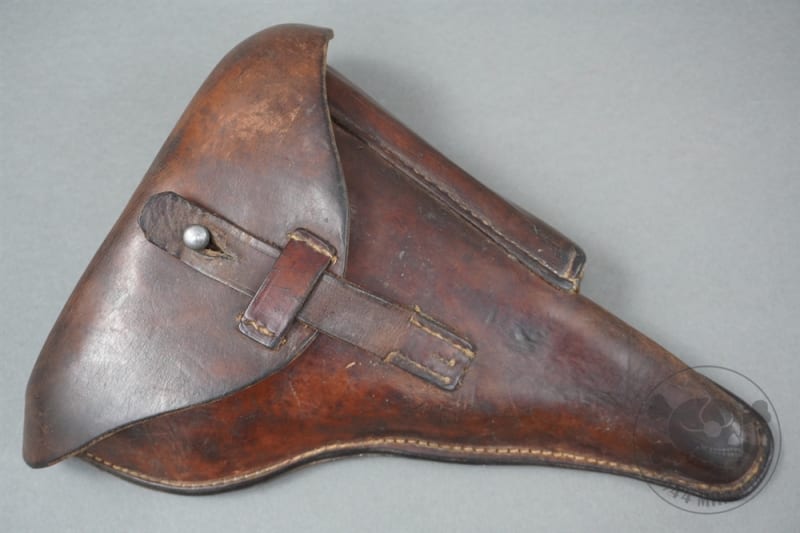 Original German WWII Police P08 Brown Leather Holster Dated 1942