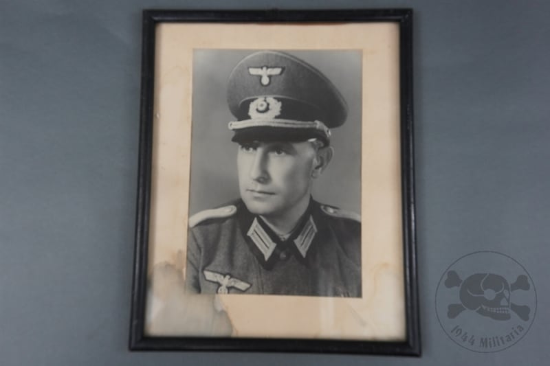 Original German WWII Framed Portrait Photo Of Heer Officer