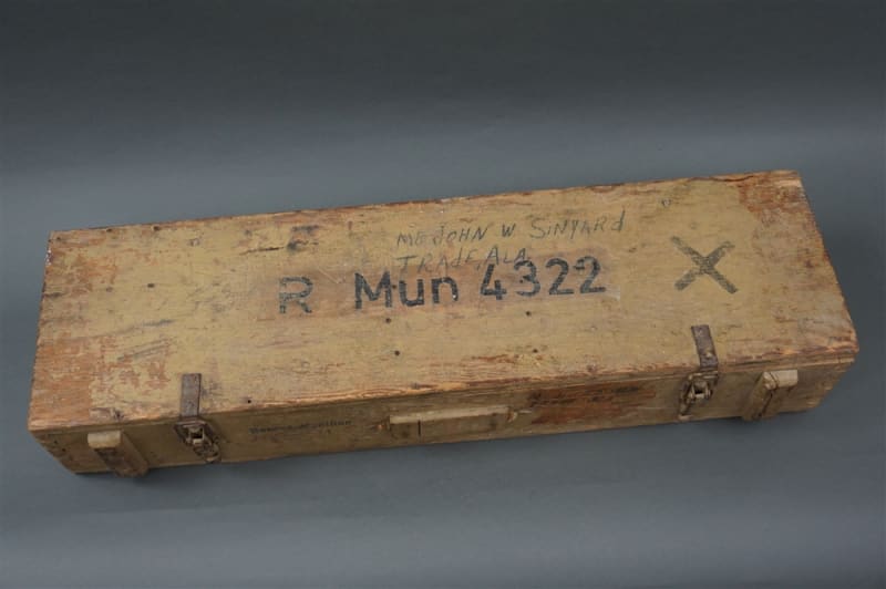 Original German WWII Panzerschreck Two Round Wooden Transport Box