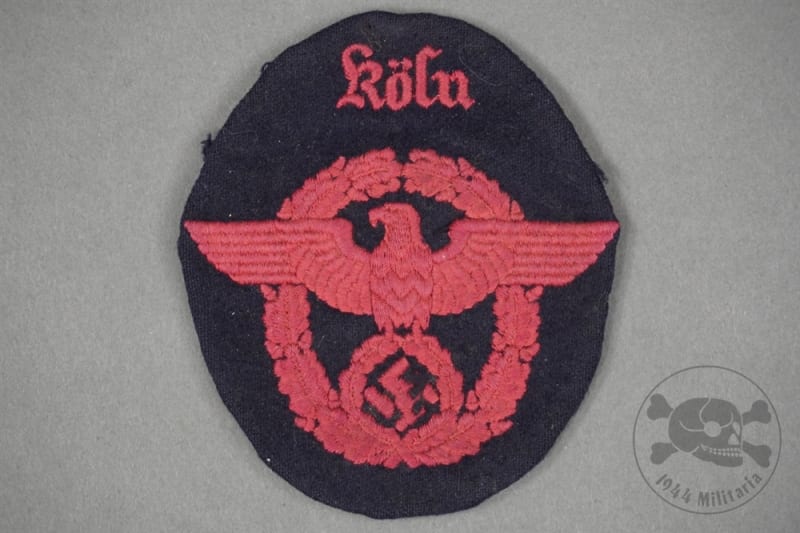 Original German WWII Fire Police (Feuerschutzpolizei) Sleeve Eagle From Cologne (KÃ¶ln)
