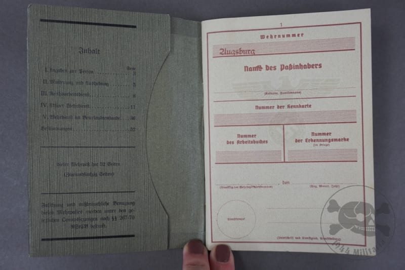 Unissued Original German WWII Wehrpass