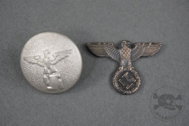 Original German WWII NSDAP Button & Stickpin (Damaged)