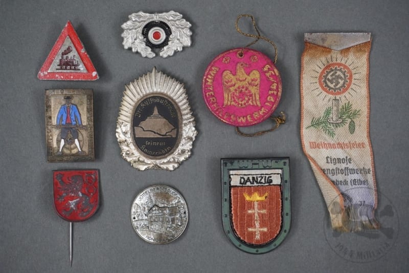 Original German Pre-WWII Winterhilfswerk (WHW) & Tinnie Grouping (9 Pieces)