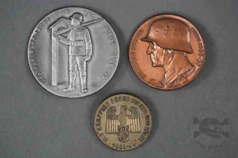 Original German WWII / Pre-WWII Wehrmacht & WHW Tinnie Badge Grouping (3 Pieces)